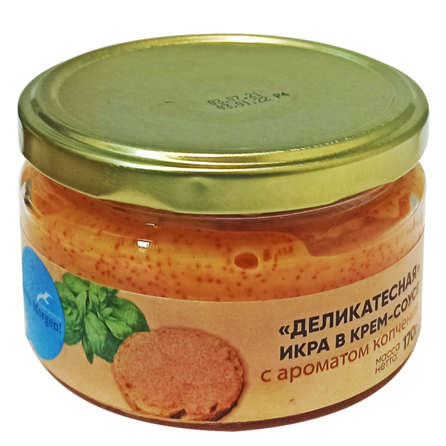 Икра деликатесная в крем-соусе "Гутен Морген" с ароматом копчения 170г